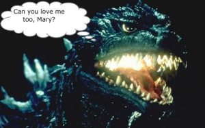 'He's kind of cute, in a Godzilla sort of way" (Ward, Lover Eternal, 441).